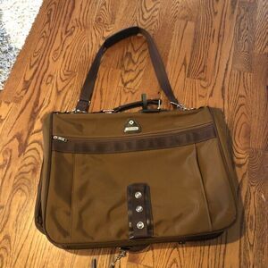 VTG Samsonite ProfileBrown Hanging Garment Bag Suit Dress Shoulder Strap Adjusts